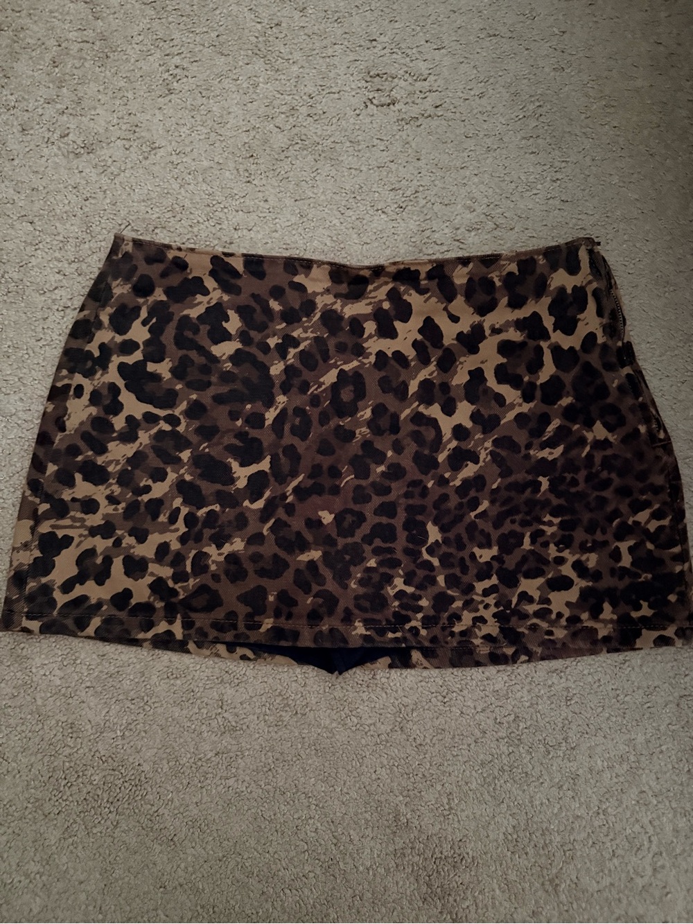 Abercrombie Leopard Print Mini Skirt - Brown/Black